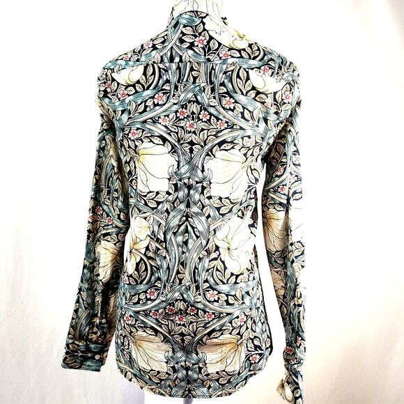Morris & Co w/ H&M Floral Button Up Top NEW Size XS Cottage Tunic Length Chic - Picture 3 of 13